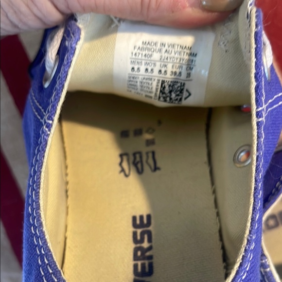Converse Alm Star Purple & White Canvas Sneakers, unisex, men’s 6.5, women’s 8.5 - Picture 5 of 5